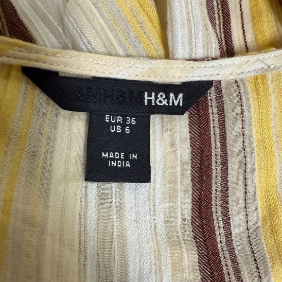 H&M Tie Front Top SZ 6‎ Boho Hippie Striped Casual Vacation - Picture 7 of 7